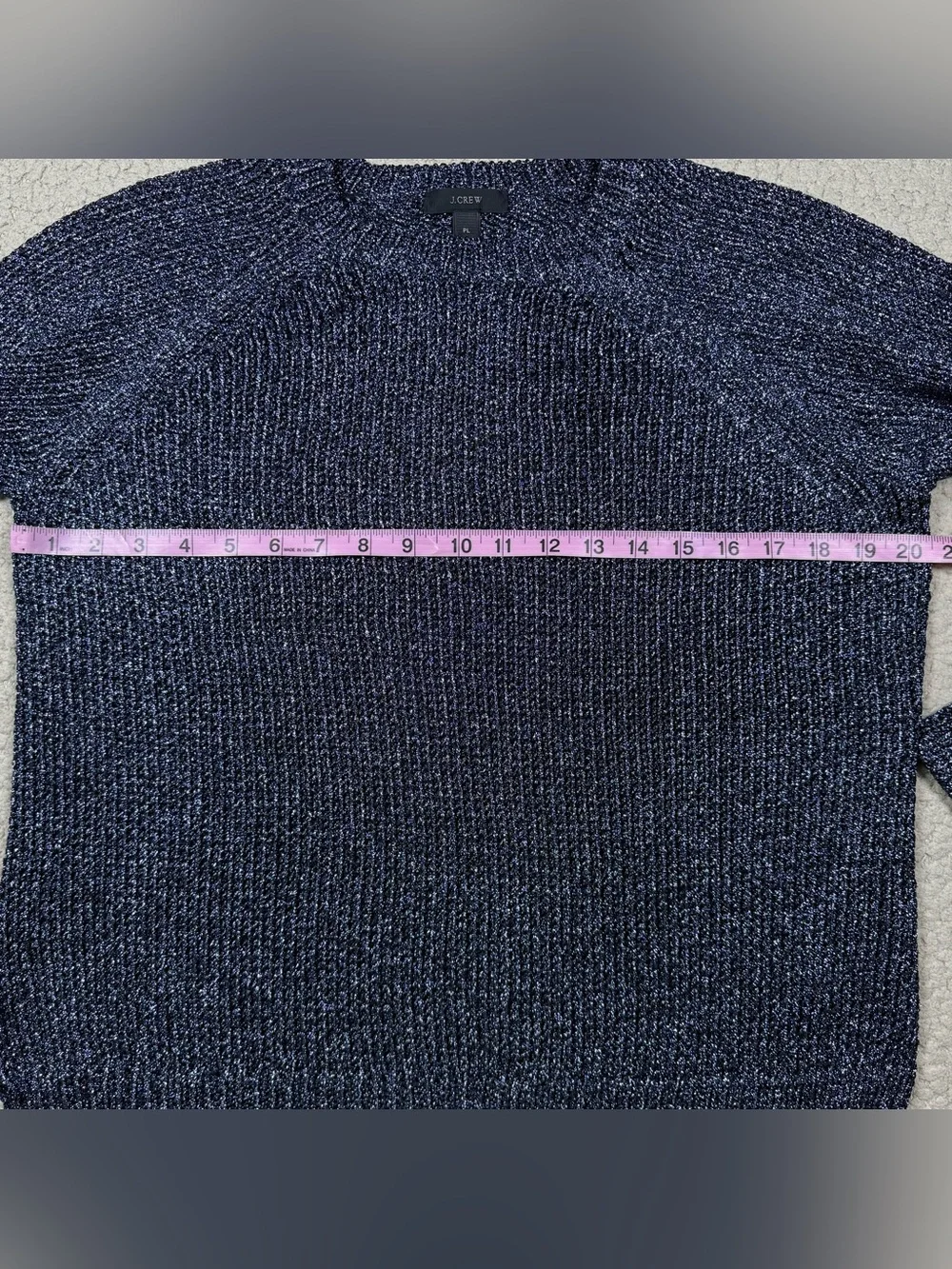 J. Crew Metallic Knit Crewneck Sweater Petite PL